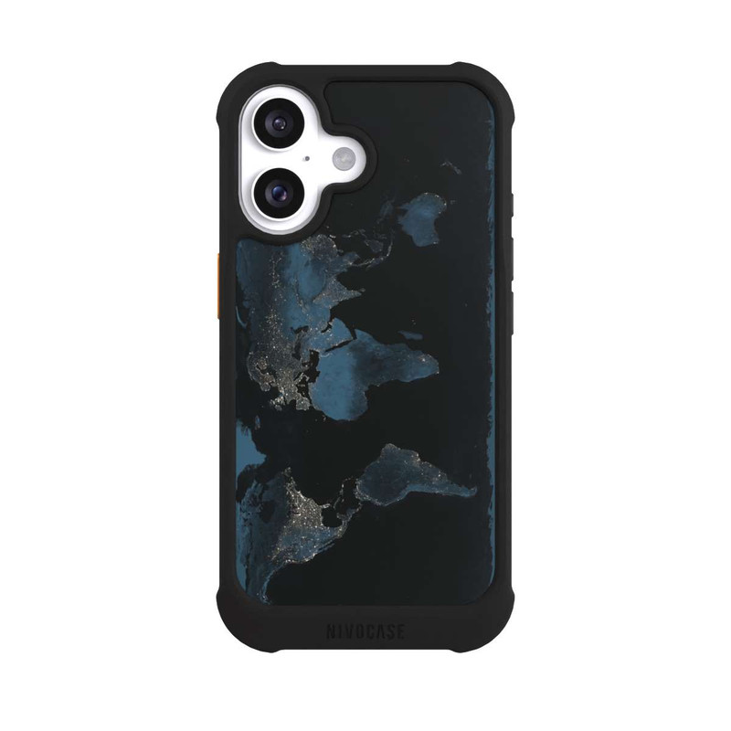 iPhone 16 NIVOmax Nachtlichter Weltkarte