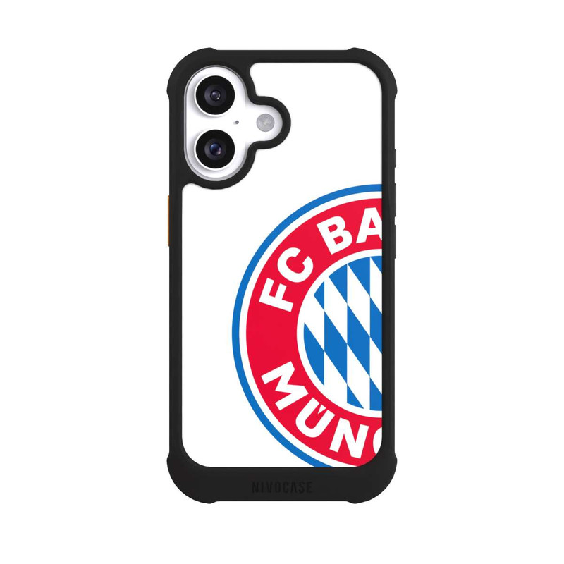 iPhone 16 NIVOmax Großes FCB Logo Weiß