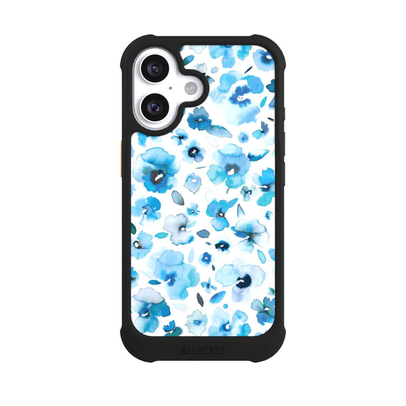 iPhone 16 NIVOmax Blaue tropische Blumen
