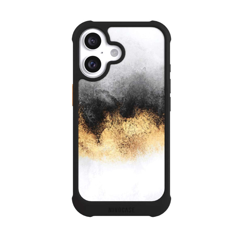 iPhone 16 NIVOmax Grauer Himmelstaub Golddruck
