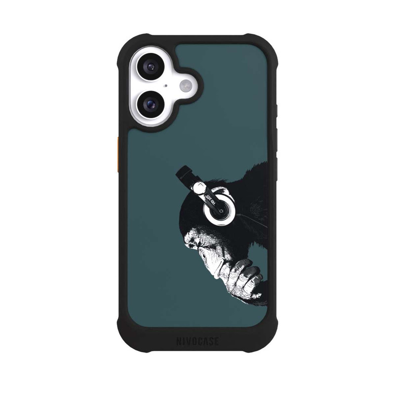 iPhone 16 NIVOmax Denkender Affe Blau