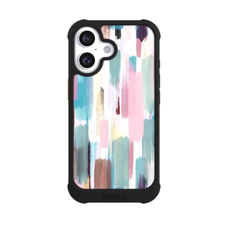 iPhone 16 NIVOmax Abstrakte Pinselstriche in Pastelltönen