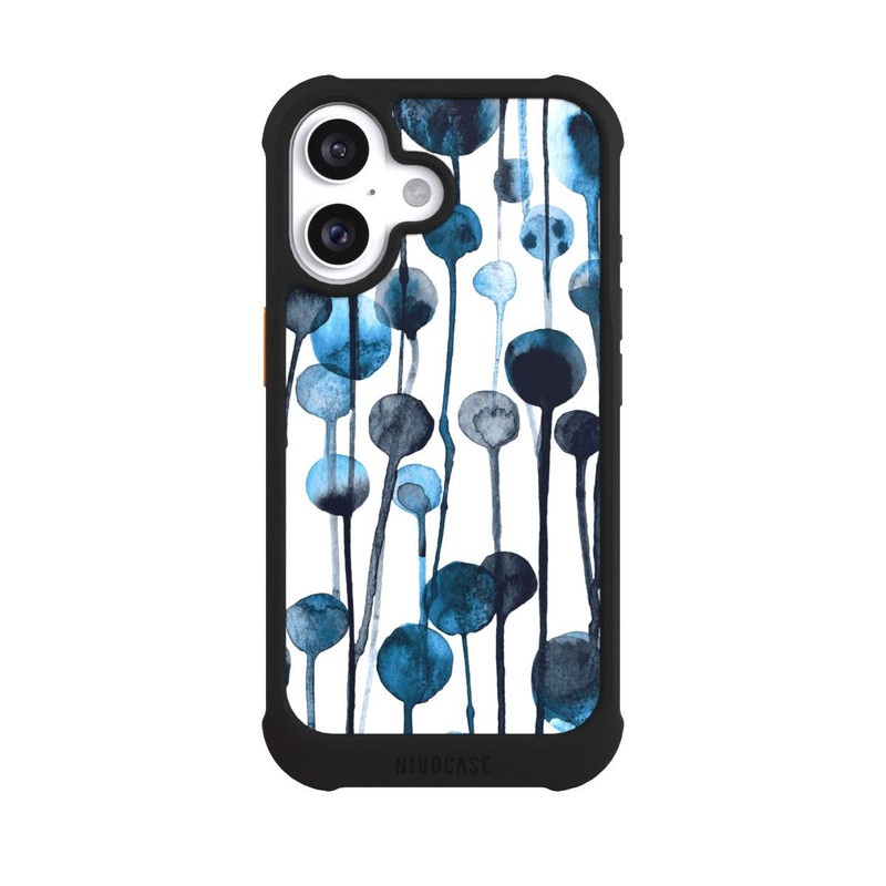 iPhone 16 NIVOmax Tropfende Punkte blau