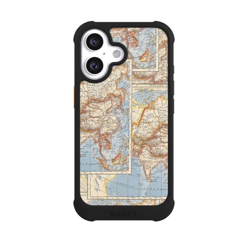 iPhone 16 NIVOmax Weltkarte Vintage