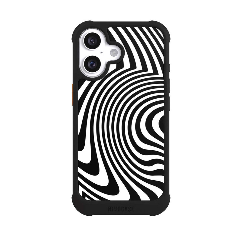 iPhone 16 NIVOmax schwarz-weiße Wellen