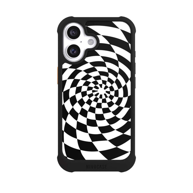 iPhone 16 NIVOmax Schwarz-Weiß Illusion