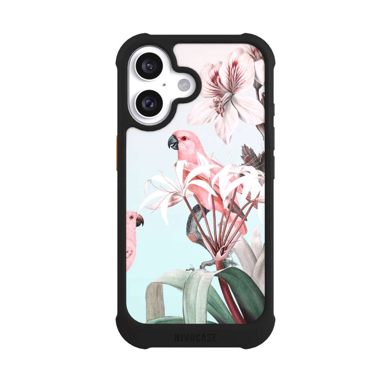 iPhone 16 NIVOmax paradiesische Papageien Pastell