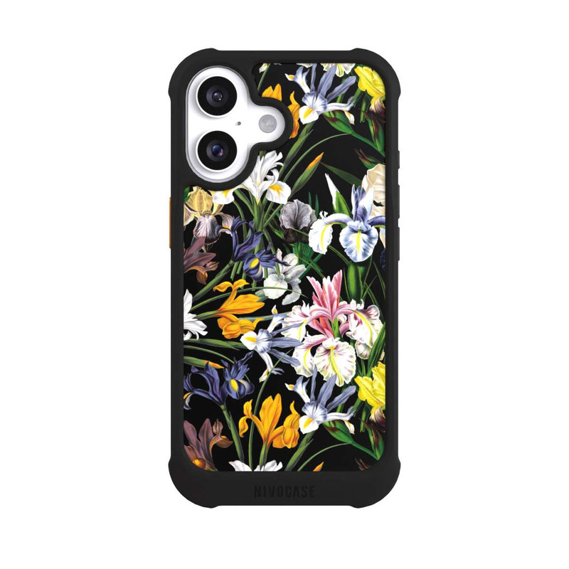 iPhone 16 NIVOmax Dunkle Wildblumentapete