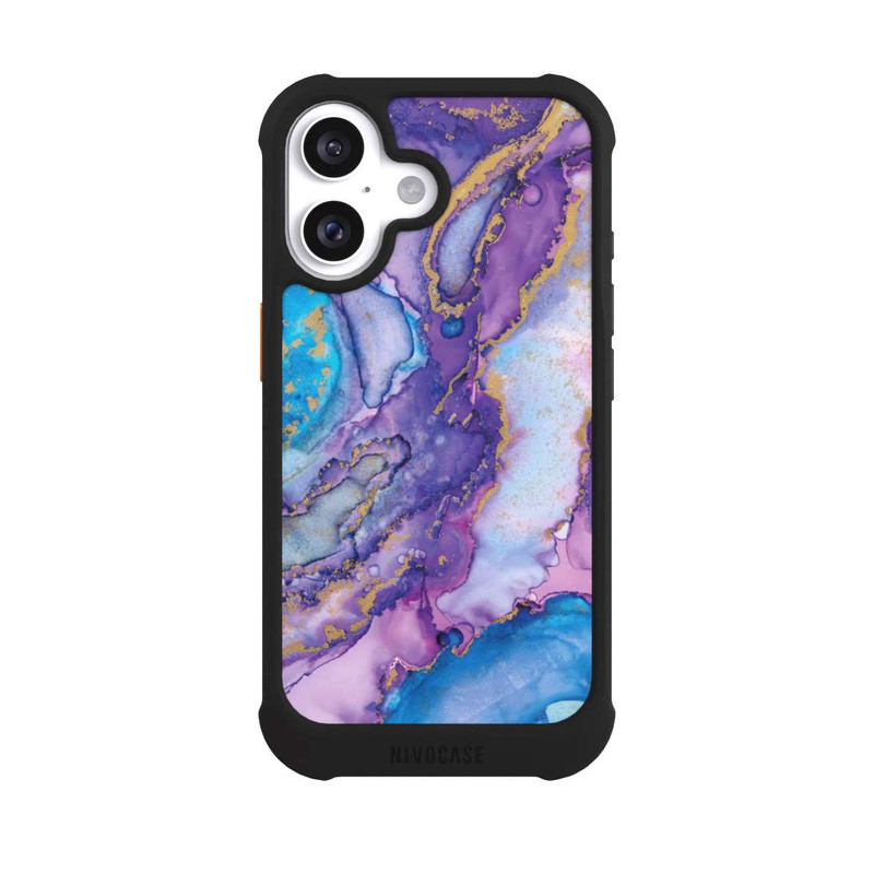 iPhone 16 NIVOmax Strudel lila und blau