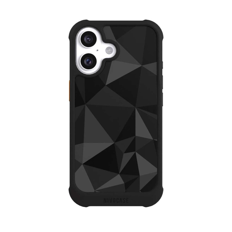 iPhone 16 NIVOmax Polygonmuster schwarz