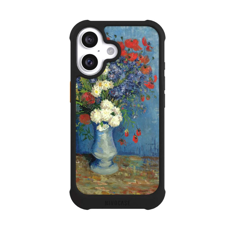 iPhone 16 NIVOmax Stillleben Vase mit Kornblumen und Mohnblumen von Vincent Van Gogh