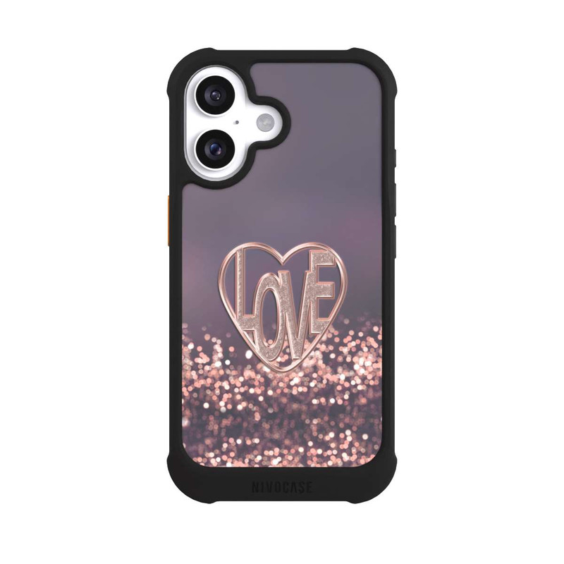 iPhone 16 NIVOmax LOVE Glitzerrosa
