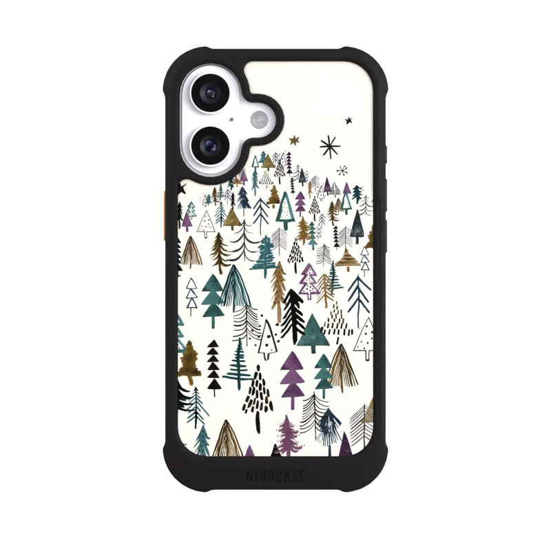iPhone 16 NIVOmax Bergbäume Wald Lila