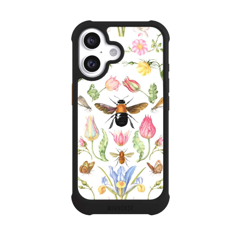iPhone 16 NIVOmax Wildblumen mit Biene weiß