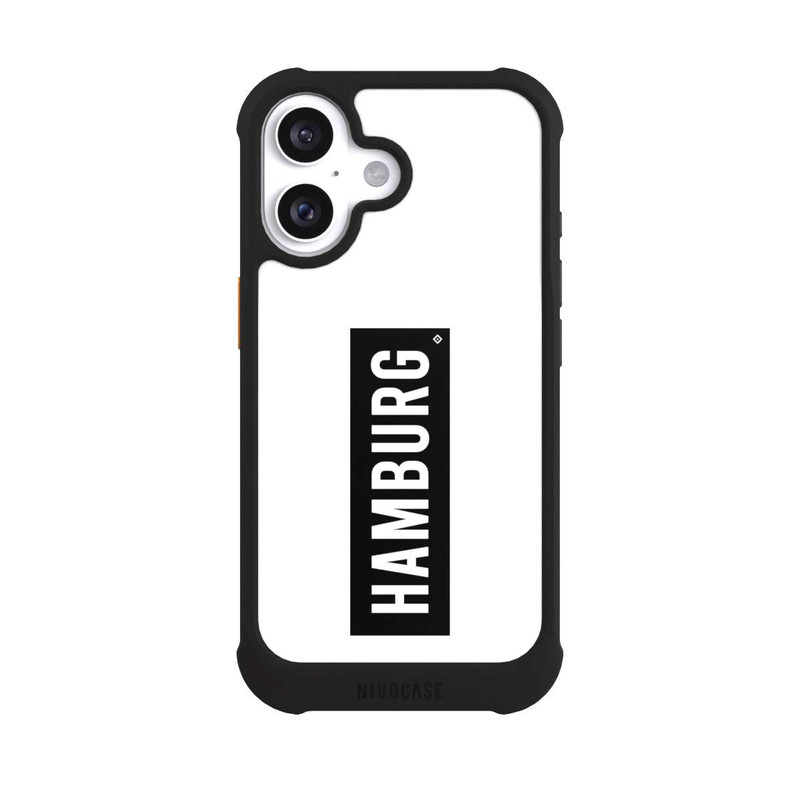 iPhone 16 NIVOmax HSV Hamburg Schwarz Weiss
