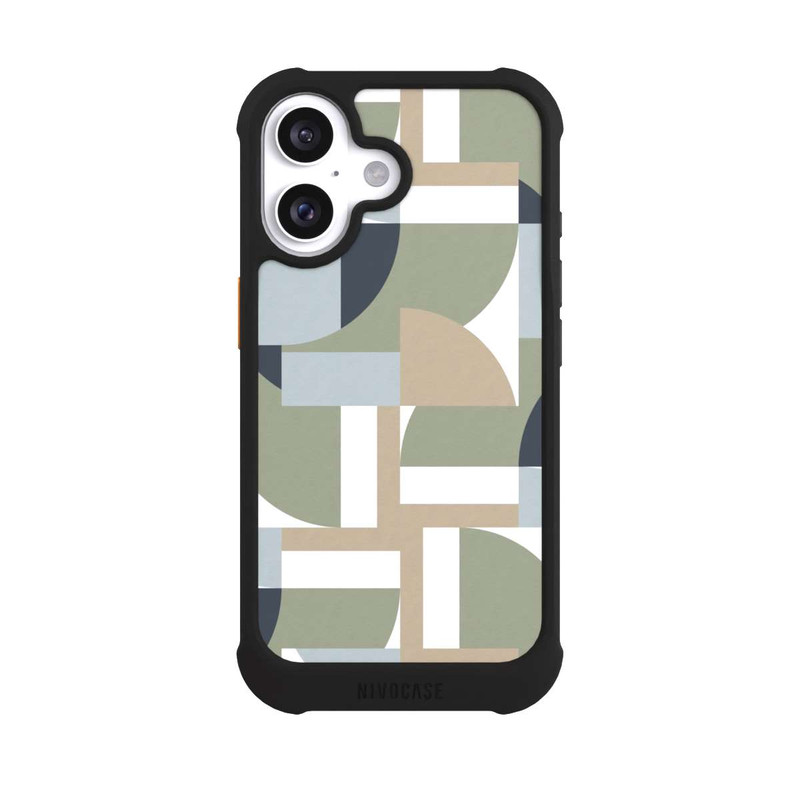 iPhone 16 NIVOmax Futuristische Bauhaus Polygone Beige