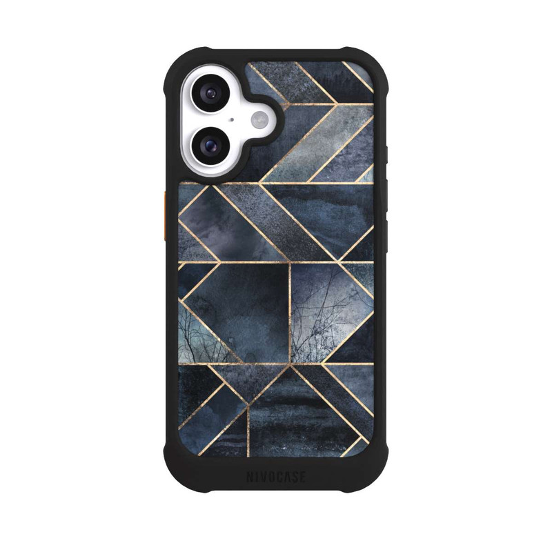 iPhone 16 NIVOmax Abstraktes Natur-Dunkelblau