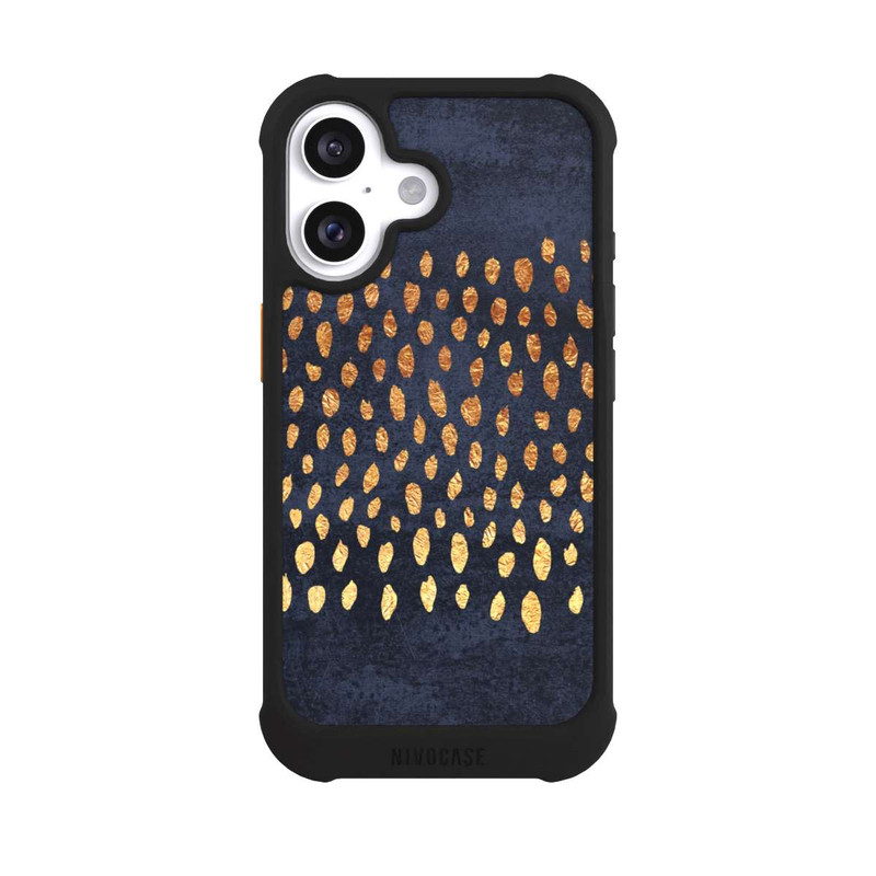 iPhone 16 NIVOmax Muster Gold und Marine