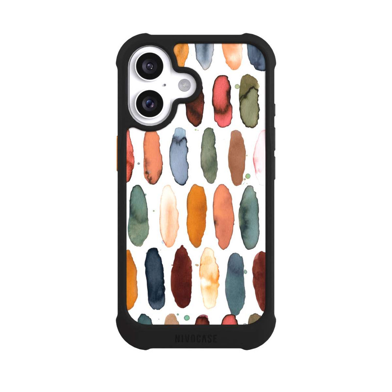 iPhone 16 NIVOmax Aquarellstriche aus mineralischem Terrakotta