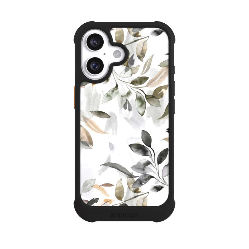 iPhone 16 NIVOmax Aquarellblätter neutral