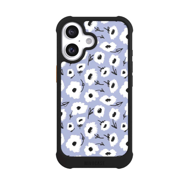 iPhone 16 NIVOmax Blumenmuster Lila