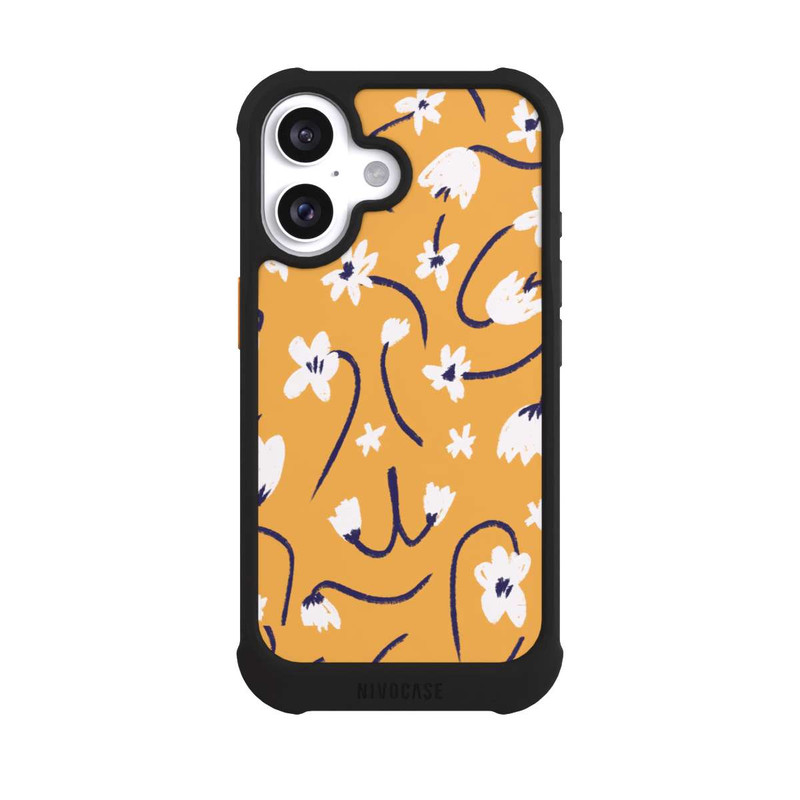 iPhone 16 NIVOmax Kleine Blumen Muster Gelb