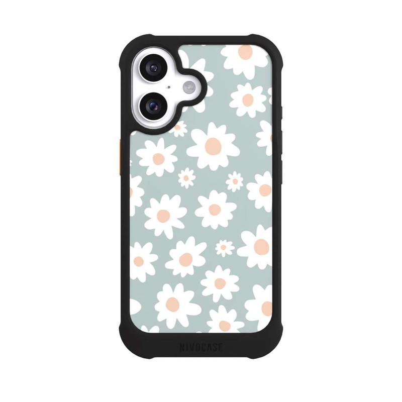 iPhone 16 NIVOmax Gänseblümchen Muster grün