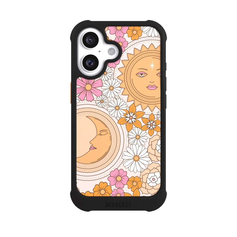 iPhone 16 NIVOmax Mond-Sonne-Blumen