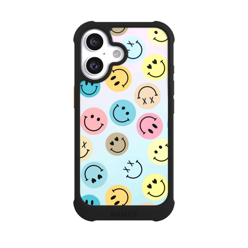 iPhone 16 NIVOmax Smiles Emotes Pattern Colorful
