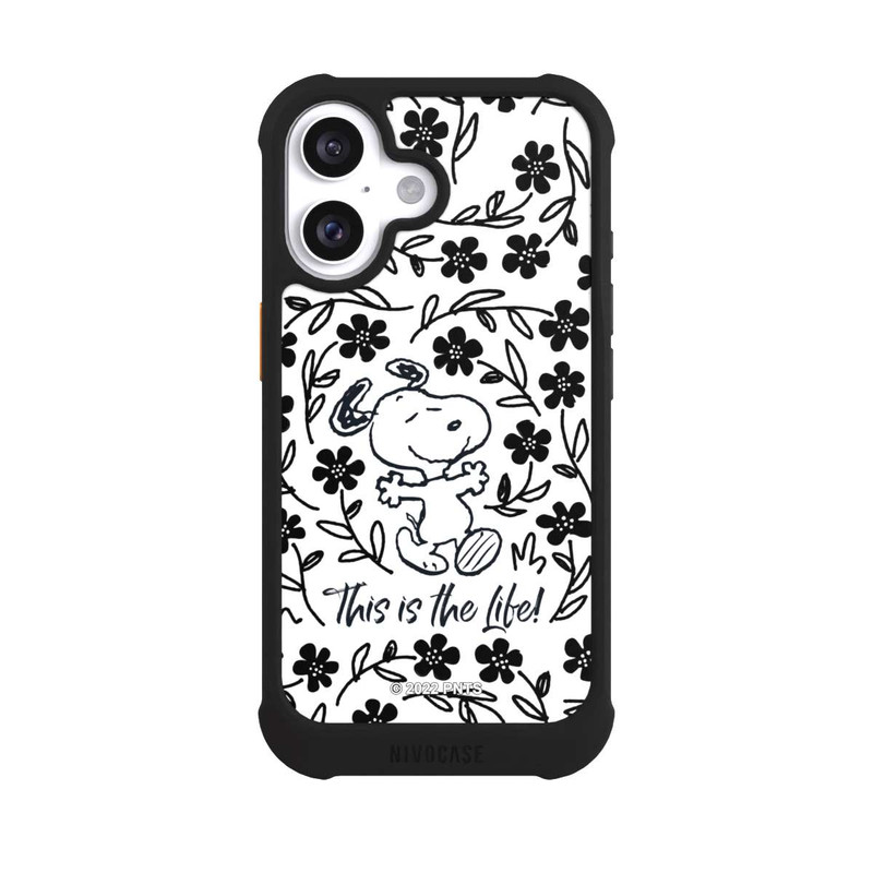 iPhone 16 NIVOmax Snoopy schwarz und weiß This Is The Life