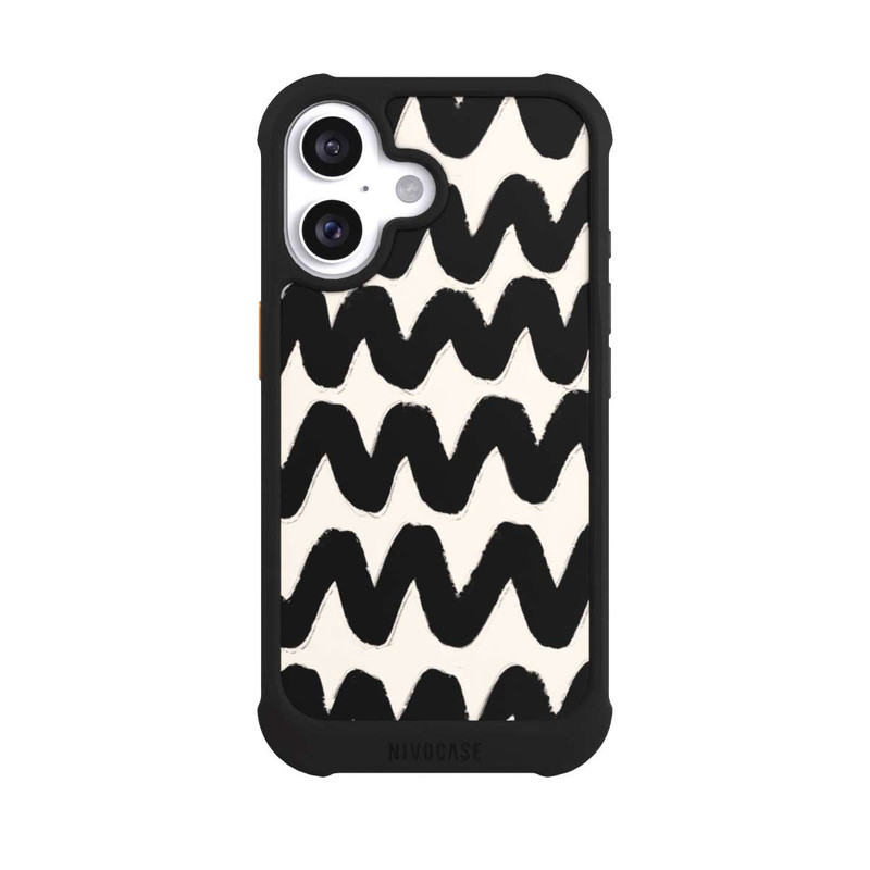 iPhone 16 NIVOmax Schwarzes Wellenmuster