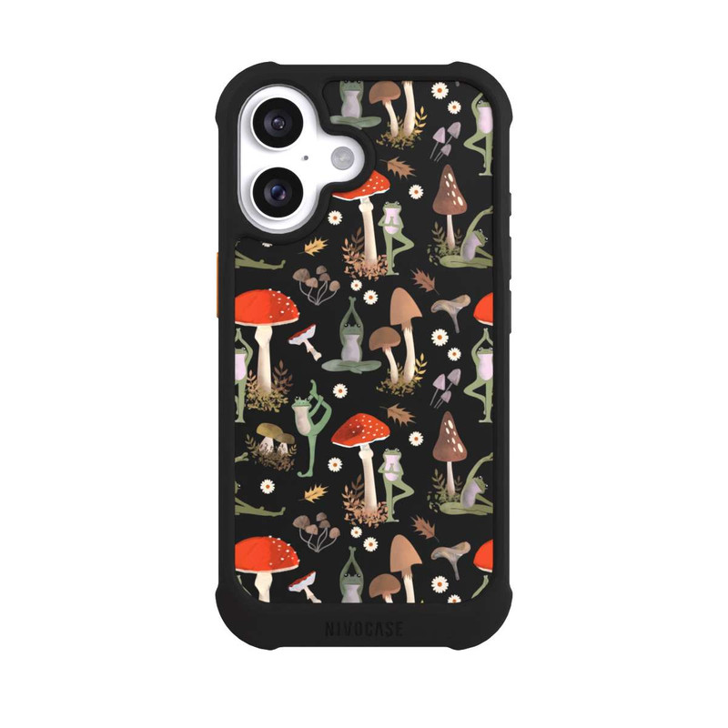 iPhone 16 NIVOmax Yoga-Frösche mit Pilzen