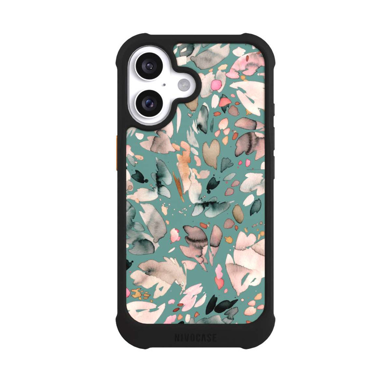 iPhone 16 NIVOmax Abstrakte Blumenblätter grün
