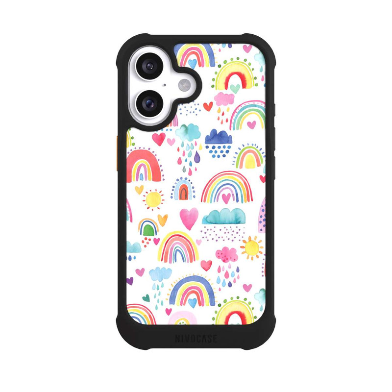 iPhone 16 NIVOmax Schöne Regenbogen-Multi-Rot