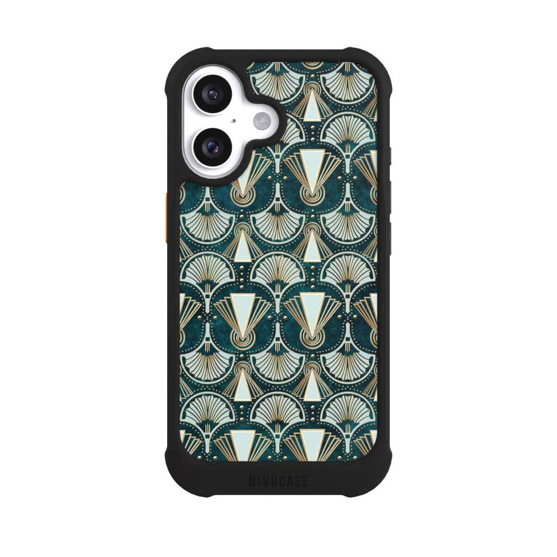 iPhone 16 NIVOmax Art Deco Green Pattern