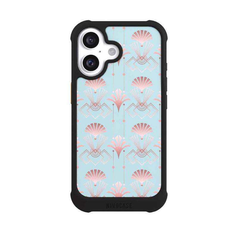 iPhone 16 NIVOmax Art Deco Rose Gold Elegance Blue