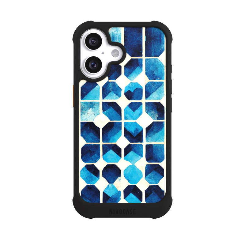 iPhone 16 NIVOmax Blaues Muster