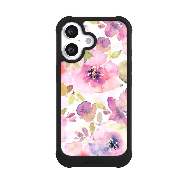 iPhone 16 NIVOmax Tapete mit rosa Blumen