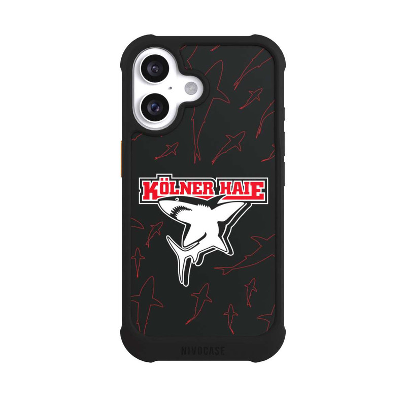 iPhone 16 NIVOmax Haie Muster Rot