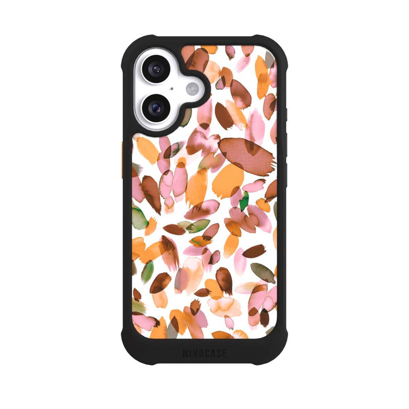 iPhone 16 NIVOmax Watercolor Petal Stains Orange