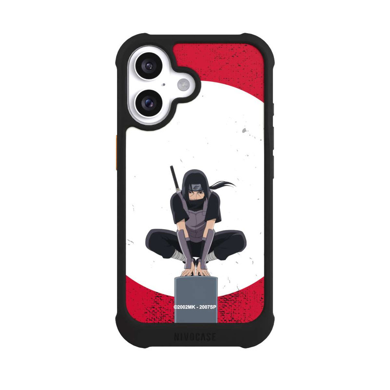iPhone 16 NIVOmax Itachi Uchiha Symbol Roter Hintergrund