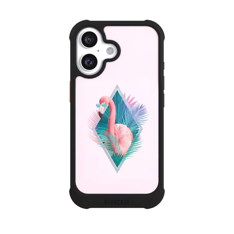 iPhone 16 NIVOmax Tropische Pflanzen Flamingo