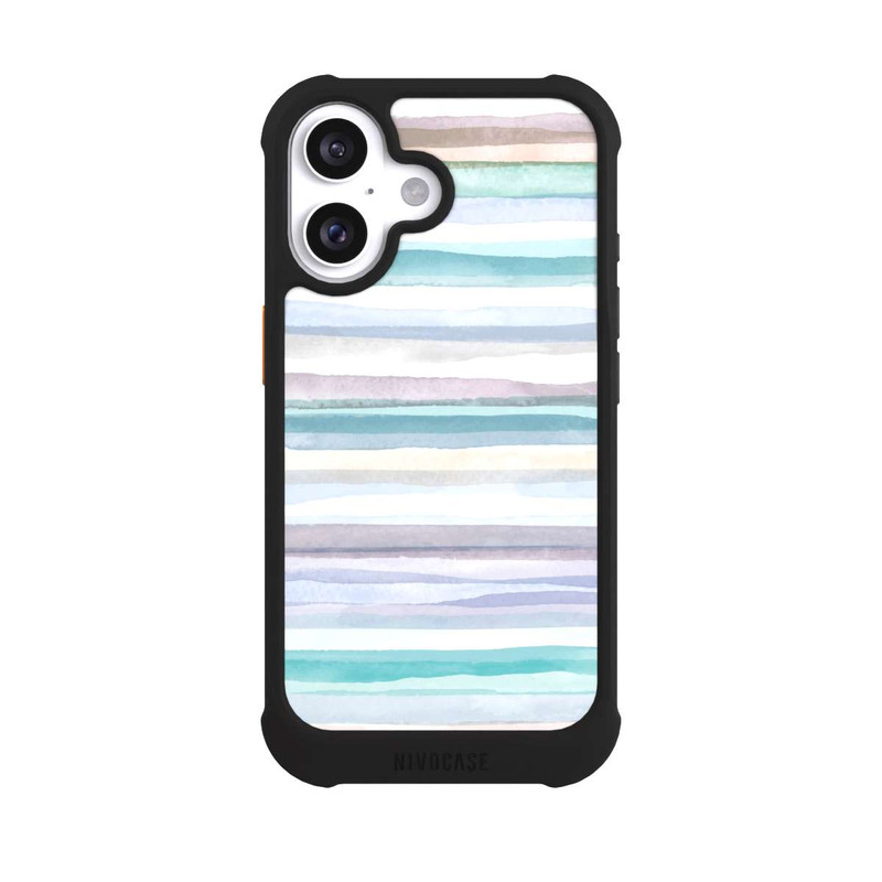iPhone 16 NIVOmax Pastellfarbene Streifen Blau