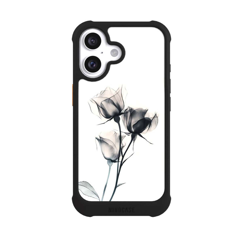 iPhone 16 NIVOmax Schwarze Blume
