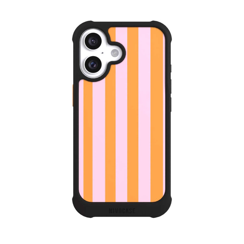 iPhone 16 NIVOmax Orange Rosa Streifen