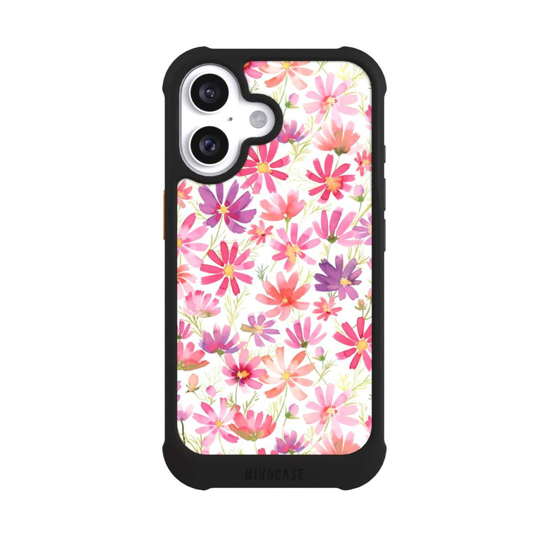 iPhone 16 NIVOmax Boho Cosmos Flowers Purple