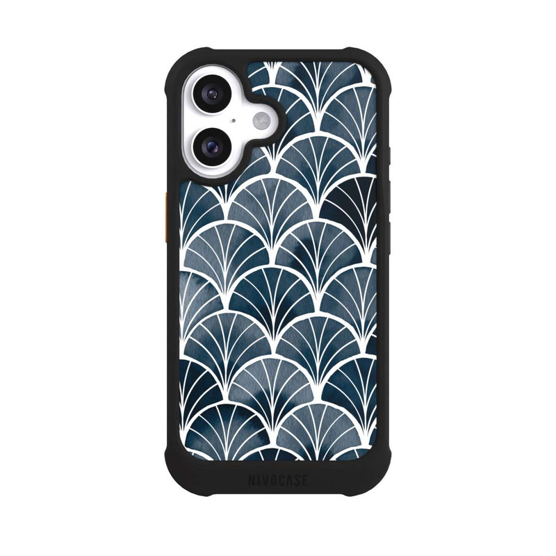 iPhone 16 NIVOmax Botanische Brise Art Deco Grau