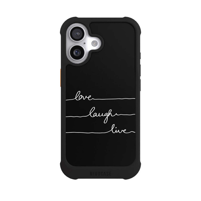 iPhone 17 NIVOmax Love Laugh Live blanc/noir