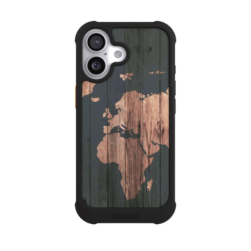 iPhone 17 NIVOmax Wooden World Map