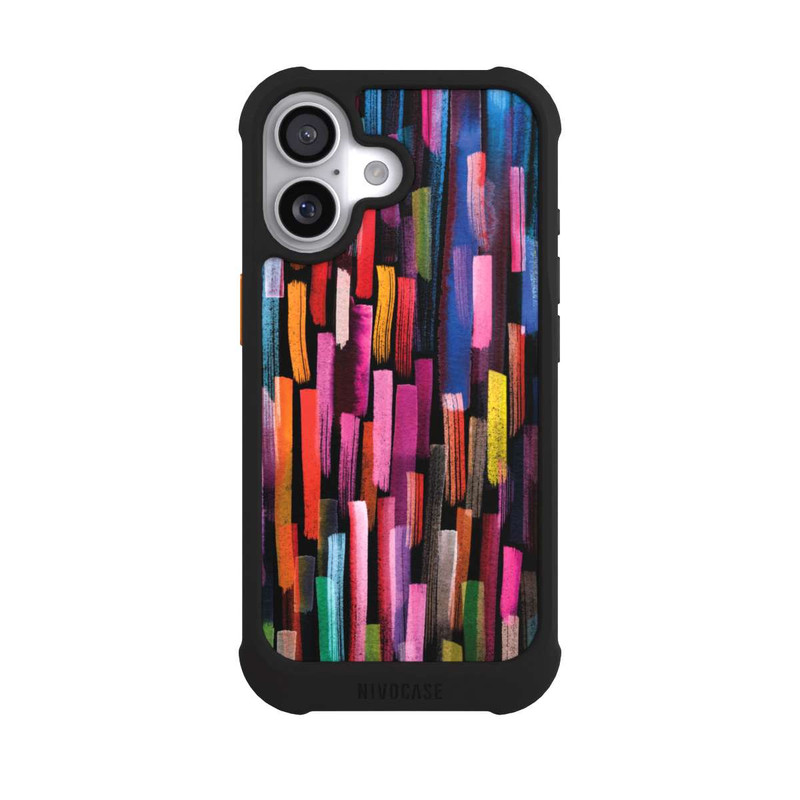 iPhone 17 NIVOmax Coups De Pinceaux Colorés Noir